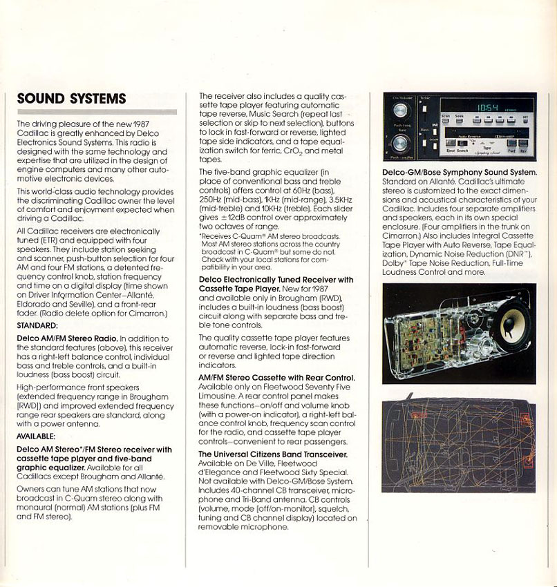 1987 Cadillac Brochure Page 16